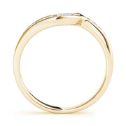 Curved Bands Half Eternity Ring in Gold & Platinum