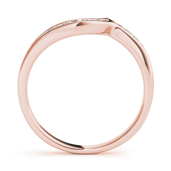 Curved Bands Half Eternity Ring in Gold & Platinum