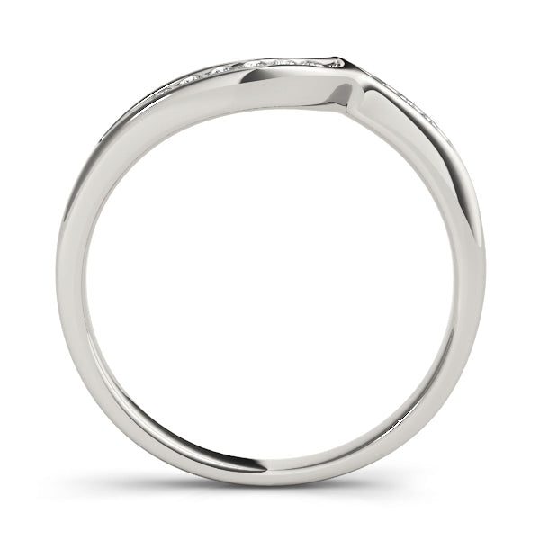 Curved Bands Half Eternity Ring in Gold & Platinum