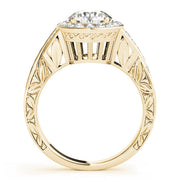 Couture Halo Round Diamond Engagement Ring in 10K/14K gold and platinum with certified lab-grown or natural diamonds