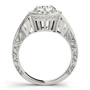 Couture Halo Round Diamond Engagement Ring in 10K/14K gold and platinum with certified lab-grown or natural diamonds