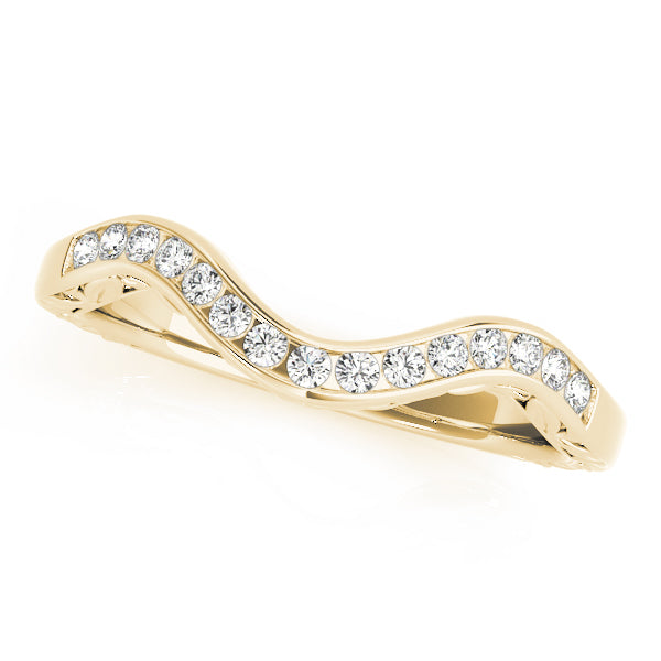 Single Row Channel Set Curved Half Eternity Ring in 10K/14K gold and platinum with certified lab-grown or natural diamonds