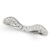 Single Row Channel Set Curved Half Eternity Ring in Gold & Platinum