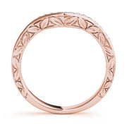 Single Row Channel Set Curved Half Eternity Ring in Gold & Platinum