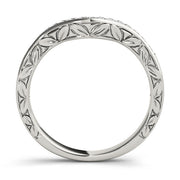 Single Row Channel Set Curved Half Eternity Ring in Gold & Platinum