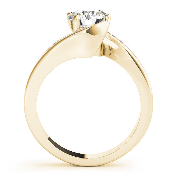 Romantic Bypass Round Diamond Engagement Ring in 10K/14K gold and platinum with certified lab-grown or natural diamonds