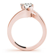 Romantic Bypass Round Diamond Engagement Ring in 10K/14K gold and platinum with certified lab-grown or natural diamonds