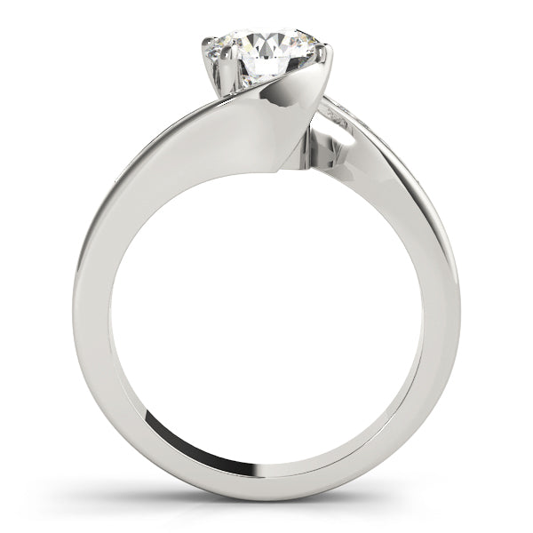 Romantic Bypass Round Diamond Engagement Ring in 10K/14K gold and platinum with certified lab-grown or natural diamonds