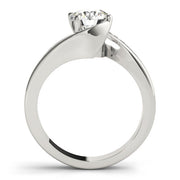 Romantic Bypass Round Diamond Engagement Ring in 10K/14K gold and platinum with certified lab-grown or natural diamonds