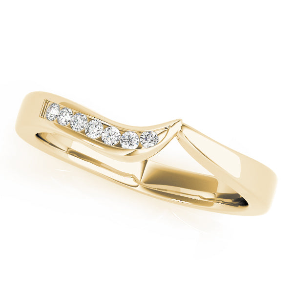 Channel Set Curved Half Eternity Ring in 10K/14K gold and platinum with certified lab-grown or natural diamonds