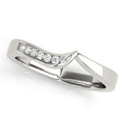 Channel Set Curved Half Eternity Ring in Gold & Platinum