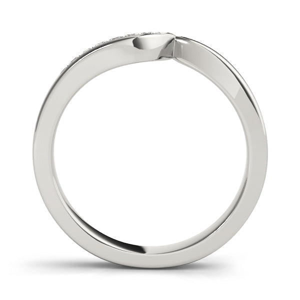 Channel Set Curved Half Eternity Ring in Gold & Platinum