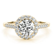 Statement Halo Round Diamond Engagement Ring in 10K/14K gold and platinum with certified lab-grown or natural diamonds