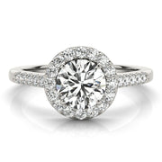 Statement Halo Round Diamond Engagement Ring in 10K/14K gold and platinum with certified lab-grown or natural diamonds