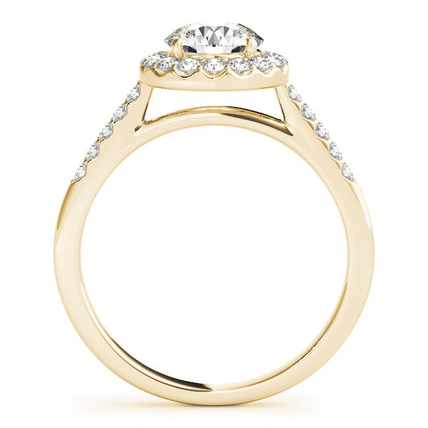 Statement Halo Round Diamond Engagement Ring in 10K/14K gold and platinum with certified lab-grown or natural diamonds