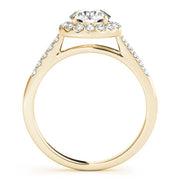 Statement Halo Round Diamond Engagement Ring in 10K/14K gold and platinum with certified lab-grown or natural diamonds