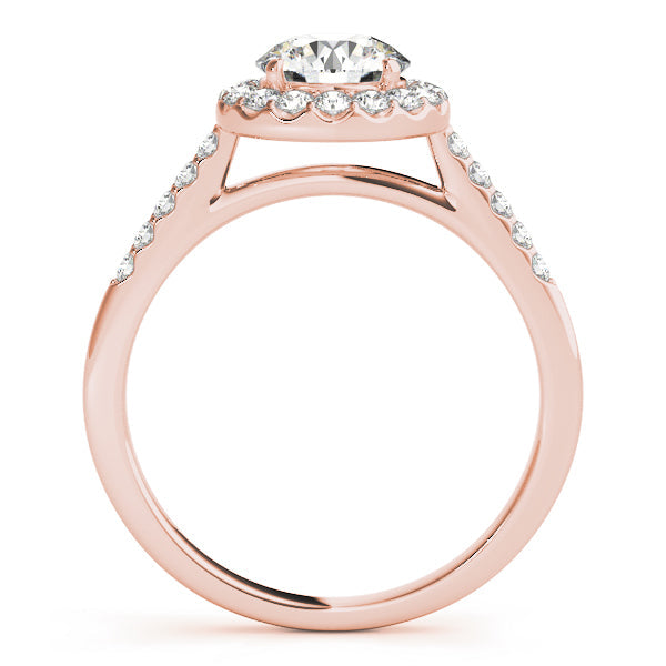 Statement Halo Round Diamond Engagement Ring in 10K/14K gold and platinum with certified lab-grown or natural diamonds
