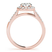 Statement Halo Round Diamond Engagement Ring in 10K/14K gold and platinum with certified lab-grown or natural diamonds