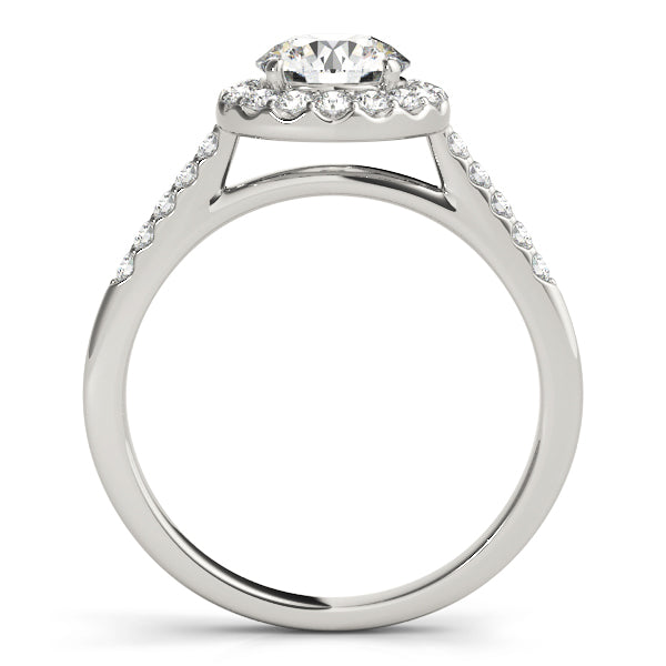 Statement Halo Round Diamond Engagement Ring in 10K/14K gold and platinum with certified lab-grown or natural diamonds