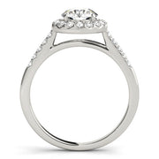 Statement Halo Round Diamond Engagement Ring in 10K/14K gold and platinum with certified lab-grown or natural diamonds