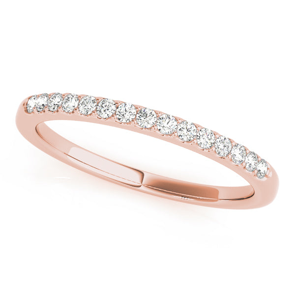 Shared Prong Wedding Half Eternity Ring in Gold & Platinum