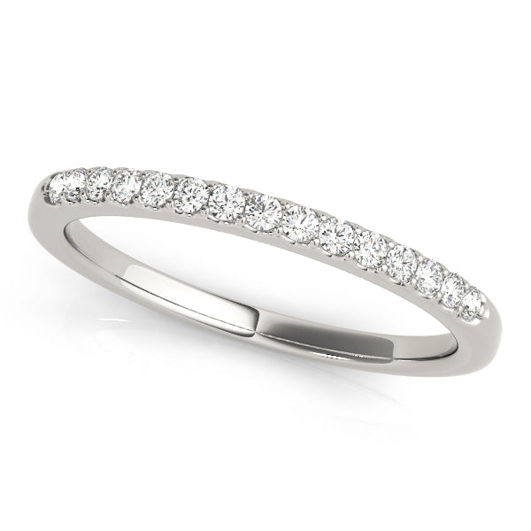 Shared Prong Wedding Half Eternity Ring in Gold & Platinum