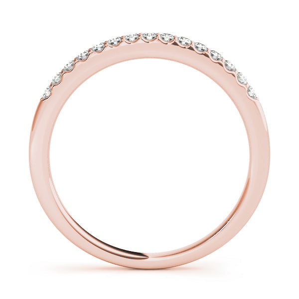 Shared Prong Wedding Half Eternity Ring in Gold & Platinum