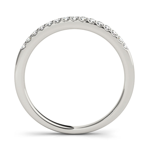 Shared Prong Wedding Half Eternity Ring in Gold & Platinum