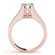 Lustrous Multi-Row Round Diamond Engagement Ring in 10K/14K gold and platinum with certified lab-grown or natural diamonds