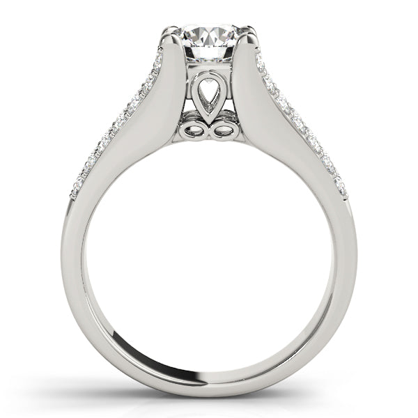 Lustrous Multi-Row Round Diamond Engagement Ring in 10K/14K gold and platinum with certified lab-grown or natural diamonds