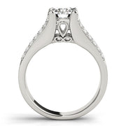 Lustrous Multi-Row Round Diamond Engagement Ring in 10K/14K gold and platinum with certified lab-grown or natural diamonds