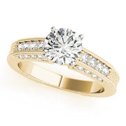 Opulent Antique Round Diamond Engagement Ring in 10K/14K gold and platinum with certified lab-grown or natural diamonds