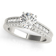 Opulent Antique Round Diamond Engagement Ring in 10K/14K gold and platinum with certified lab-grown or natural diamonds
