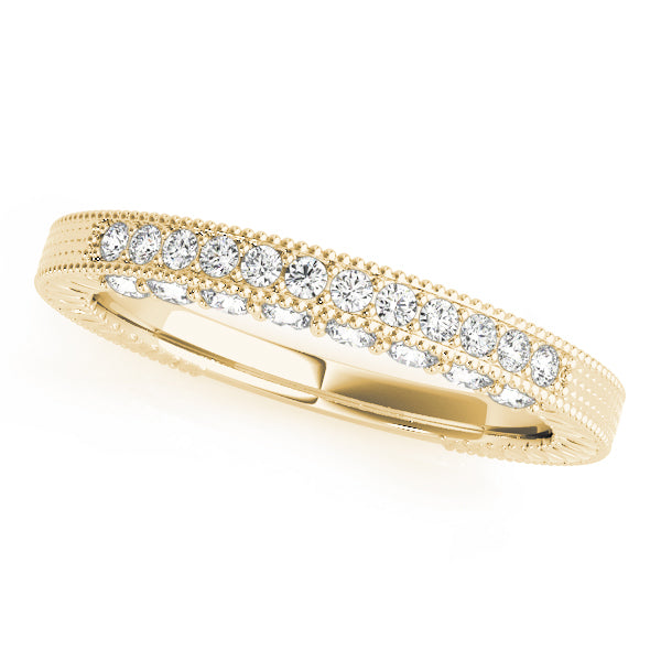 Pave Half Eternity Ring in 10K/14K gold and platinum with certified lab-grown or natural diamonds