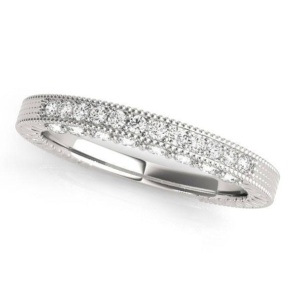 Pave Half Eternity Ring in Gold & Platinum