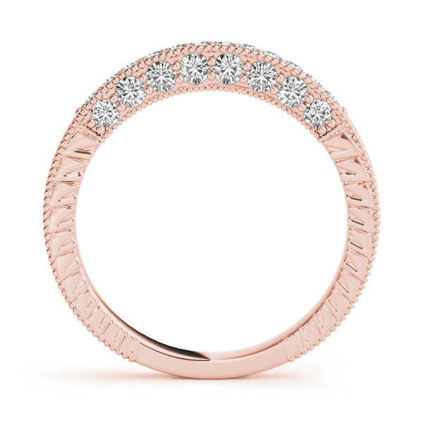 Pave Half Eternity Ring in Gold & Platinum