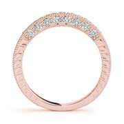 Pave Half Eternity Ring in Gold & Platinum