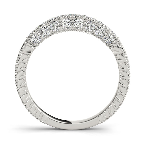 Pave Half Eternity Ring in Gold & Platinum