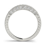 Pave Half Eternity Ring in Gold & Platinum