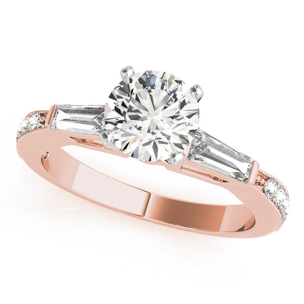 Celestial Fancy Shape Baguette Round Diamond Engagement Ring in 10K/14K gold and platinum with certified lab-grown or natural diamonds