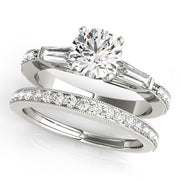 Celestial Fancy Shape Baguette Round Diamond Engagement Ring in 10K/14K gold and platinum with certified lab-grown or natural diamonds