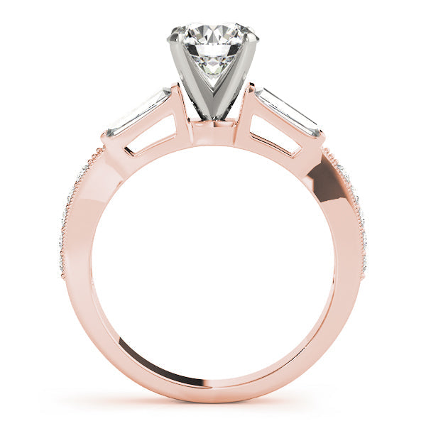Celestial Fancy Shape Baguette Round Diamond Engagement Ring in 10K/14K gold and platinum with certified lab-grown or natural diamonds