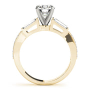 Celestial Fancy Shape Baguette Round Diamond Engagement Ring in 10K/14K gold and platinum with certified lab-grown or natural diamonds