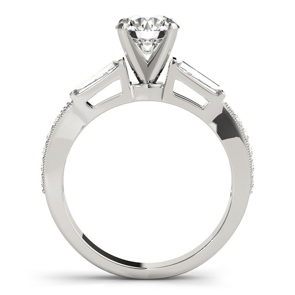 Celestial Fancy Shape Baguette Round Diamond Engagement Ring in 10K/14K gold and platinum with certified lab-grown or natural diamonds
