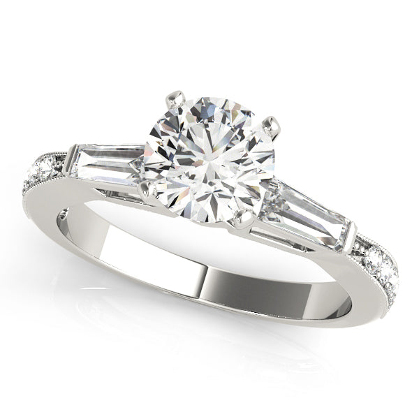 Celestial Fancy Shape Baguette Round Diamond Engagement Ring in 10K/14K gold and platinum with certified lab-grown or natural diamonds