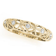 Vintage-Inspired Milgrain Half Eternity Ring in 10K/14K gold and platinum with certified lab-grown or natural diamonds