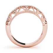 Vintage-Inspired Milgrain Half Eternity Ring in Gold & Platinum