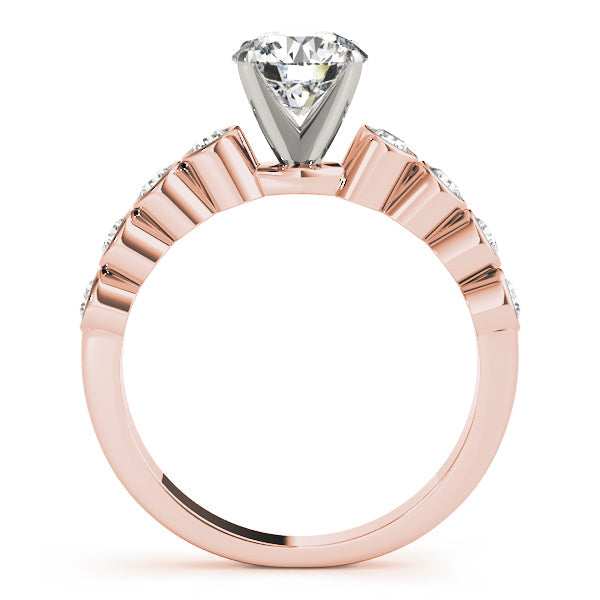 Graceful Bezel-Set Round Diamond Engagement Ring in 10K/14K gold and platinum with certified lab-grown or natural diamonds