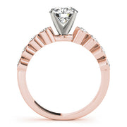 Graceful Bezel-Set Round Diamond Engagement Ring in 10K/14K gold and platinum with certified lab-grown or natural diamonds