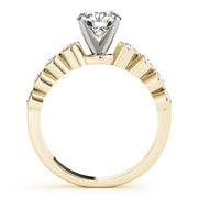 Graceful Bezel-Set Round Diamond Engagement Ring in 10K/14K gold and platinum with certified lab-grown or natural diamonds